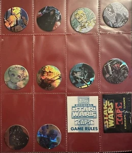 Star Wars: Raro Oficial Topps Completo GALAXY CAPP Set 1-10 1995 BOBA FETT - Imagen 1 de 5