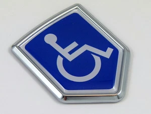 Handicapped Decal Car Chrome Emblem Sticker badge sign crest Bike Auto - Imagen 1 de 1