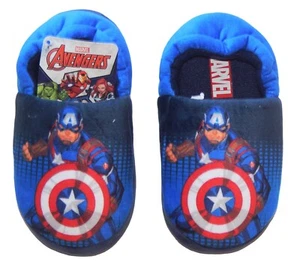 CAPTAIN AMERICA MARVEL AVENGERS Boys Plush Slippers Size 7-8, 9-10 or 11-12  NWT - Picture 1 of 1