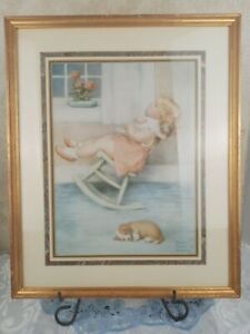 Framed Bessie Pease Gutmann The Lullaby Print Toddler Rocking Baby 18x24