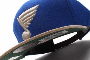 Mitchell & Ness Saint Louis Blues NHL Suede Adjustable Strapback Cap Green UV - Picture 1 of 3