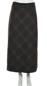 NEU Madison Hill Damen Rock Größe 10 Braun Kariert A-Linie Viskose - Bild 1 von 6
