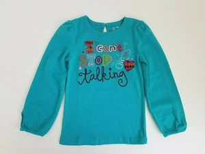 GapKids Girls Graphic Top Long Sleeved Embroidered Aqua Blue Size 5 years NWT - Picture 1 of 1