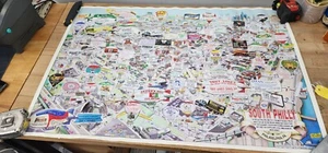 RARE City Of Philadelphia South Philly Image Poster Decor 3’ X 2’ Vintage Retro - Picture 1 of 6