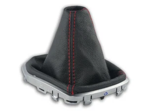 FOR FORD FIESTA WZ ST 14-17 GEAR BOOT GAITER LEATHER STITCHING RED - Picture 1 of 5