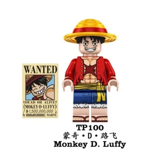 2 inch Custom One Piece Monkey D. Luffy Minifigure with Base and Poster - Picture 1 of 1