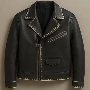 Handmade Genuine Leather Jacket | Men's Classic Style | Custom Fit | Premium - Picture 1 of 2