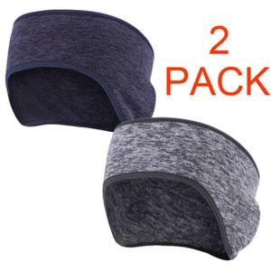 2 Pack Fleece Ear Warmer Running Sports Headband for Men Women Thermal Ear Muffs - Picture 1 of 16