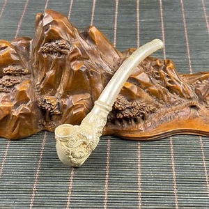 Sammlerstück Tibetische Silber Handarbeit Statue Drache Phönix Pfeife rauchen 1038 - Bild 1 von 10