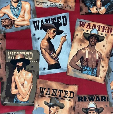 Alexander Henry - Nicoles Prints - Wanted Sexy Outlaws - Old Red, Fabric BTY - Image 1 of 4