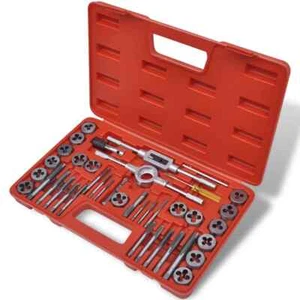 Tap and Die Set 40 Piece Hand Tool Set Threading Tool Kit Carbon Steel vidaXL - Picture 1 of 4