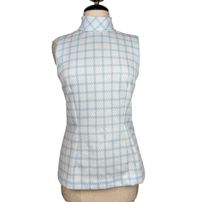 Top vintage Western Heritage para mujer mediano a cuadros sin mangas cuello falso años 70 Foto 1 de 4