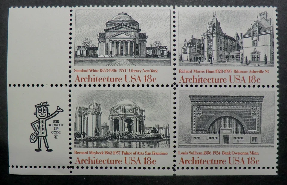 1928 - 1931 MNH 1981 18c Architecture ZB NYU Library Biltmore Farmers Bank Arts - Image 1 of 1