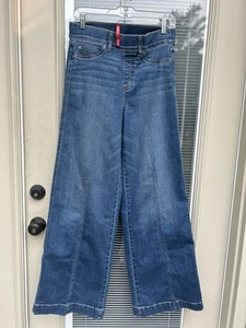 Spanx Seamed Front Wide Leg Pull On Jeans Vintage Indigo SIZE M - Picture 1 of 6