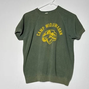 Vintage 60s Camp Widjiwagan Short Sleeve Sweatshirt Crewneck Small / Kids XL? - Picture 1 of 17