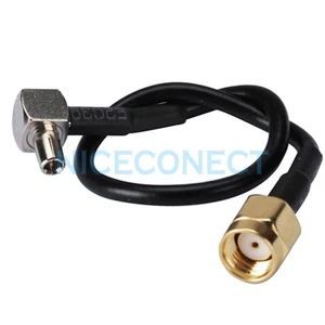 TS9 Male Right Angle to RP-SMA Male Pigtail Cable RG174 Sierra Wireless 30cm - Picture 1 of 3