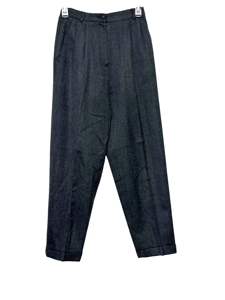 Vintage Wool Pleated Trousers Minimalist Women’s Size 2 Petite Dark Academia - Image 1 of 4