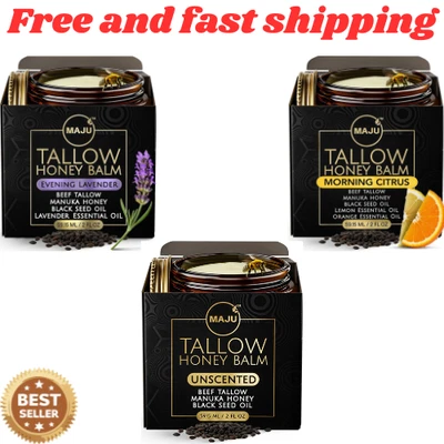 Maju Superfoods Tallow Honey Balm,(2 oz), Grass Fed Beef Tallow for Skin with Or - Image 1 of 4