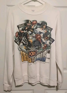 Vtg 1996 Super Bowl Steelers vs Cowboys Sweatshirt XL. Delta W Graphics Emmitt S - Picture 1 of 13