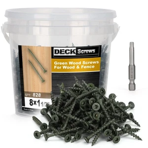 Viti a ponte #8 x 1-1/2’’, T25 Star Torx Drive viti per legno a testa piatta, verde, 5 libbre - Foto 1 di 6