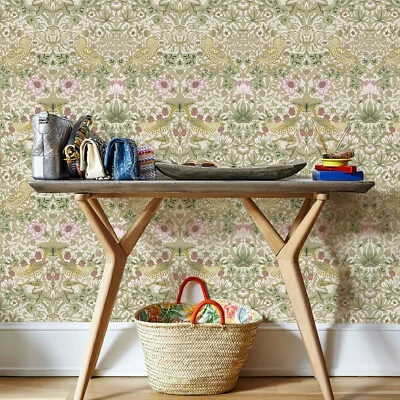 2Rolls Yellow Flower Bird Wallpaper Peel and Stick Strawberry Sticker 17.3"x118" - Image 1 of 4