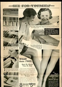 Vintage SILK STOCKINGS Advertising Poster 12"x18" New Process Co. 1938 - Picture 1 of 4