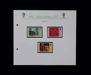 Queen Elizabeth II UK Royalty 1977 Silver Jubilee Royal Postage Stamp Set GAMBIA - Picture 1 of 12