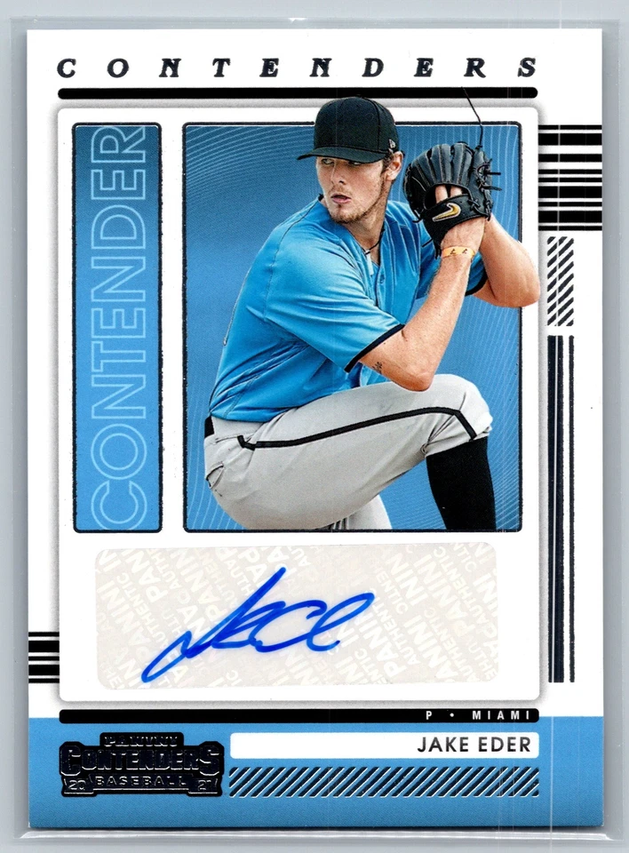 2021 Contenders Jake Eder #CA-JE Auto Miami Marlins - Image 1 of 2