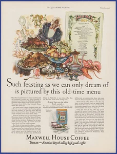 Vintage 1926 MAXWELL HOUSE Coffee Kitchen Art Décor Ephemera 20's Print Ad - Picture 1 of 1