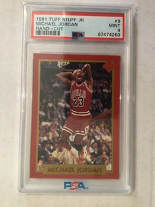 1991 tuff stuff Jr Hand-Cut Michael Jordan #9 Chicago Bulls PSA 9 Mint - Picture 1 of 2