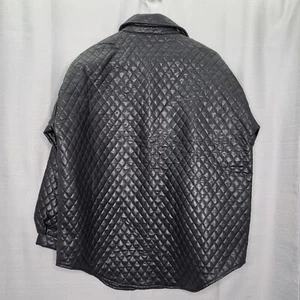 Neu ohne Etikett Missguided Damen Größe 10 schwarz Kunstleder Knopfleiste Shirt - Bild 1 von 5