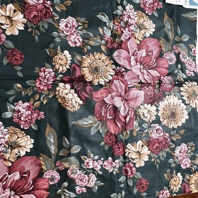 3 pc Decorative Fabric Large Floral Pattern LOTTI 26X26 VTG Teflon Cotton NOS - Image 1 of 4