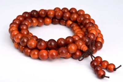 Cuentas redondas naturales de 26" 6 mm 108 piezas Indonesia Agathis Alba Kingwood Mala Foto 1 de 3