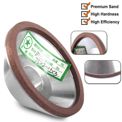 Taza de muela abrasiva de diamante de resina de 75 mm 3 pulgadas 150/240/320/400/600 grano de metal de carburo Foto 1 de 4