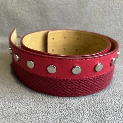 Cinturón Via Spiga forrado de cuero con tachuelas para mujer pequeño rojo clásico Y2k informal VS3668 Foto 1 de 4