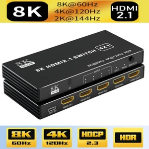 HDMI 2.1 4 IN 1 OUT Switch 4K 120Hz 4 port 8K HDMI Switch splitter Dolby Vision - Picture 1 of 12