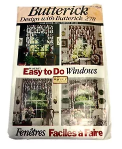 Butterick 278 Waverly Window Treatment Curtains Valances Sewing Pattern Easy - Picture 1 of 5