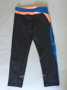 Ivivva Hyper Track Crops Pop Orange Coal Pool Blue Size 14 Lululemon Sz 4 - Picture 1 of 6