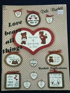 Crafts - Cross Stitch Love Bears All Things Vintage 1984 Aida Pattern Booklet - Picture 1 of 8