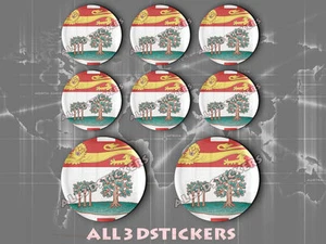 8 x 3D ROUND Stickers Resin Domed Flag Prince Edward Island - Adhesive Decal - Imagen 1 de 1