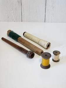 Vintage Wooden Textile Bobbins & Spools Collection - Picture 1 of 2