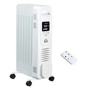 1500W Oil Filled Electric Space Heater Radiator w/ Timer & Remote Control White - Picture 1 of 12