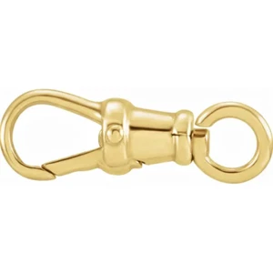 Reloj giratorio de langosta de oro amarillo macizo de 14 k de 19 mm con cierre sin gatillo HECHO EN EE. UU. - Imagen 1 de 3