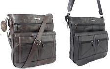 Mens Genuine Real Leather Cross Body Bag Satchel Messenger Shoulder Travel Bag 