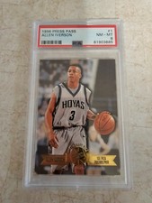 1996 PRESS PASS SWISSSH RC ROOKIE ALLEN IVERSON PSA 8 POP 6 #1 PHILADELPHIA