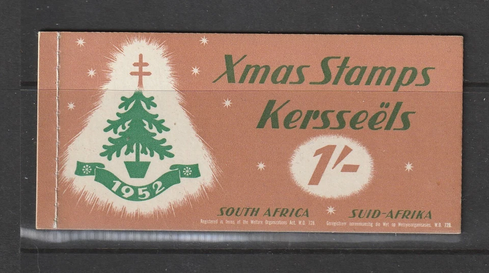 Folletos de estampillas de Navidad de Sudáfrica, completos, 1952 1/- Foto 1 de 1