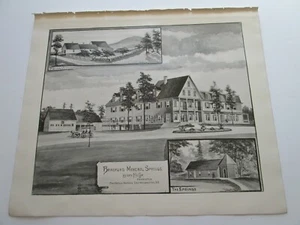 1892 NUEVO MAPA ANTIGUO DE HAMPSHIRE, BRADFORD MINERALES MANANTIALES, HENRY MCCOY, UTILERÍA - Imagen 1 de 3