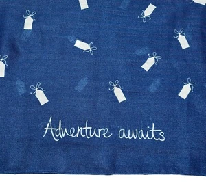 Katie Loxton London Adventure Awaits Scarf Women's Blue White Travel Tags - Picture 1 of 7