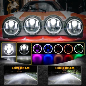 4x 5.75" RGB LED Headlights Hi/Lo APP Control For Chevy Corvette C10 C20 63-82 - Picture 1 of 12