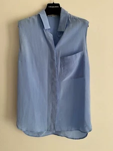 Stella McCartney Blue Silk Sleeveless Shirt Size 34 - Picture 1 of 6